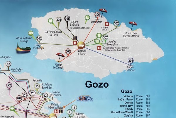 Gozo salos žemėlapis