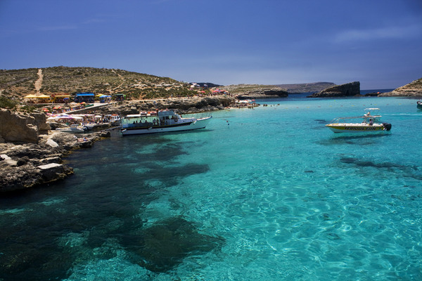 Mėlynoji lagūna Komino saloje Malta