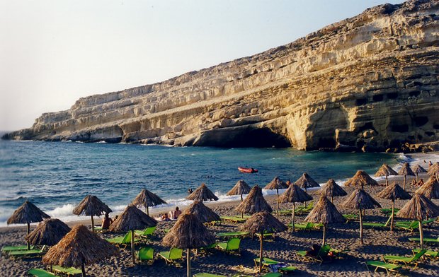 Matala paplūdimys Kretoje